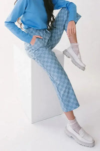 Checkered Elastic High Waist Loose Casual Pants - Update AvenueTrendsi1001001652116581001001652116588c4bdffd - d5ee - 4ecf - be34 - 303af9eaca9d - Max - OriginLight Blue