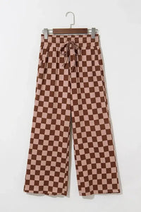Checkered Elastic High Waist Loose Casual Pants - Update AvenueTrendsi1001001652193391001001652193390e4b4443 - f1b8 - 4e74 - b0bd - 6ac1adfac363 - Max - OriginCamel