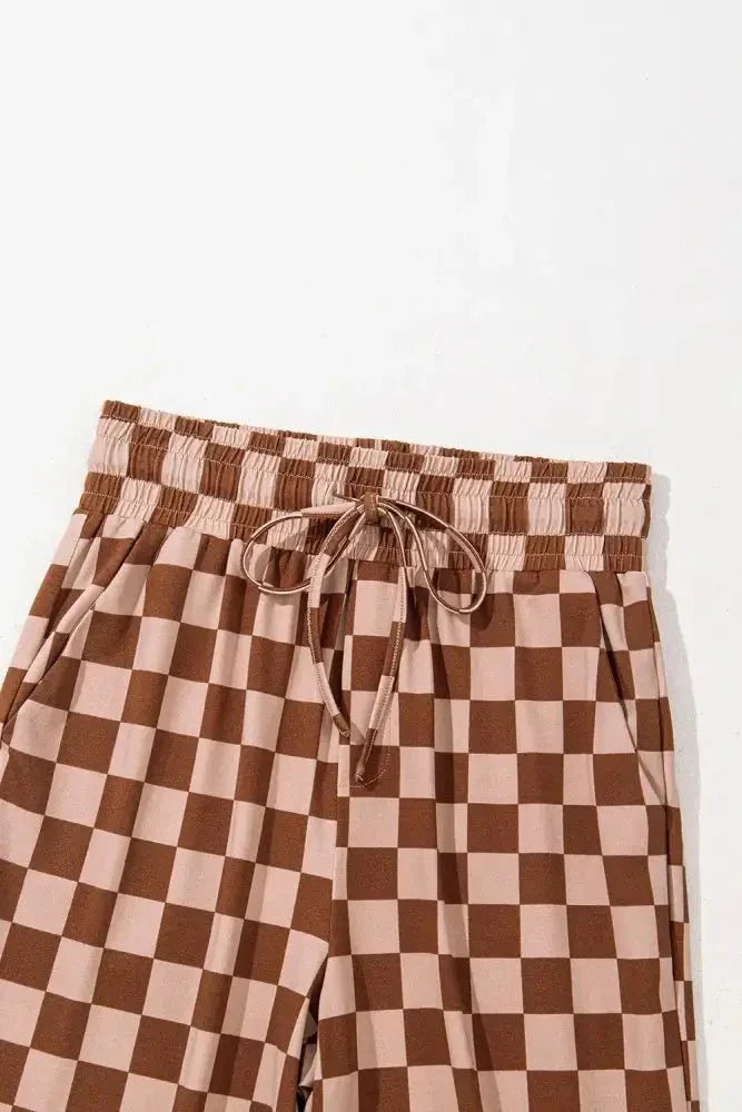 Checkered Elastic High Waist Loose Casual Pants - Update AvenueTrendsi100100165219339100100165219339e2f0bfbd - d537 - 4c18 - 8416 - dc9348b616fd - Max - OriginCamel
