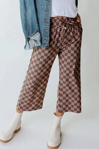 Checkered Elastic High Waist Loose Casual Pants - Update AvenueTrendsi100100165219339100100165219339c16e83a1 - f734 - 47a7 - 89fd - 7cbf992013ce - Max - OriginCamel