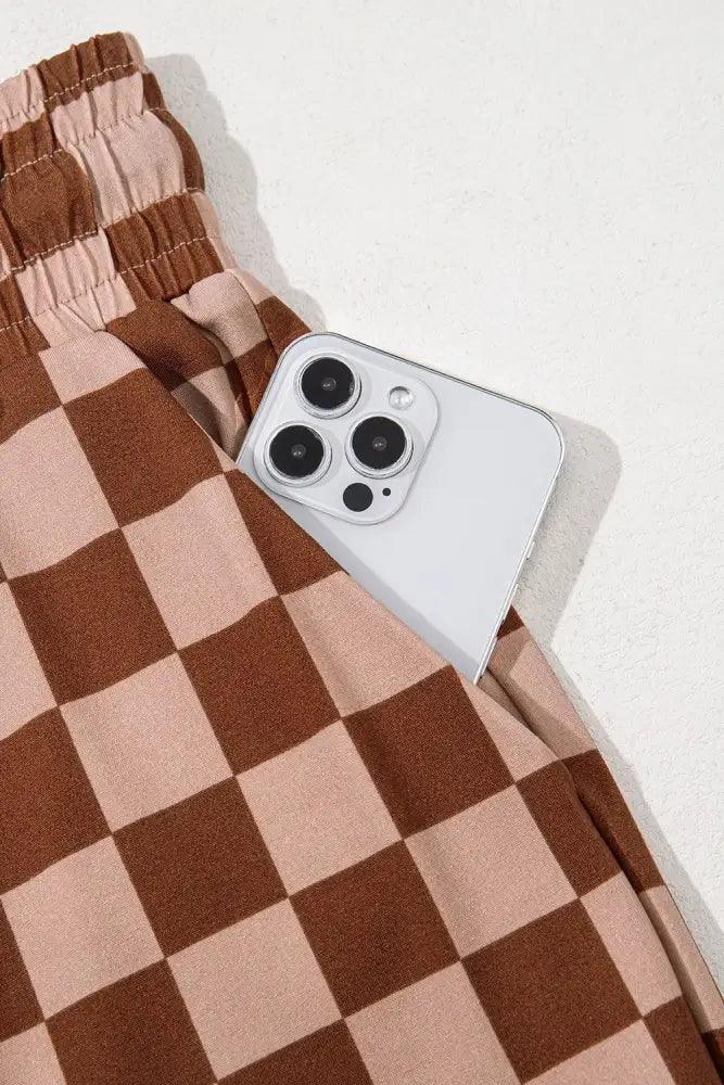 Checkered Elastic High Waist Loose Casual Pants - Update AvenueTrendsi10010016521933910010016521933999c42c8e - 6127 - 445e - 88cb - 300dfe842325 - Max - OriginCamel