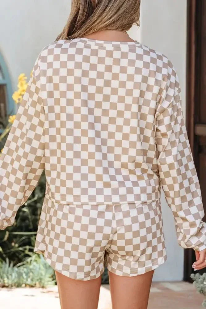 Checkered Long Sleeve Top and Skirt Two - Piece Set - Update AvenueTrendsi10010020362203710010020362203708785f96 - d04c - 43d5 - a317 - f9cdbaeebb4e - Max - OriginKhaki