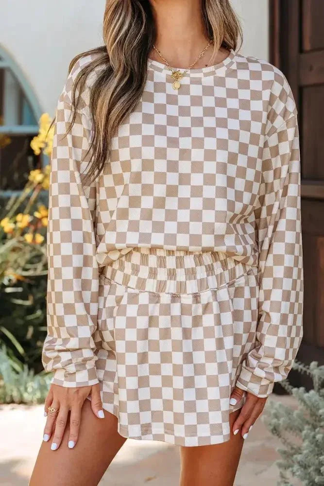 Checkered Long Sleeve Top and Skirt Two - Piece Set - Update AvenueTrendsi100100203622037100100203622037620395b7 - c7fe - 4de3 - 9607 - 50176cbac038 - Max - OriginKhaki