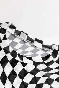 Checkered Mock Neck Long Sleeve Blouse - Update AvenueTrendsi1001003973903271001003973903276606145e - 2e13 - 4afc - 9194 - 21d43304f177 - MaxBlack
