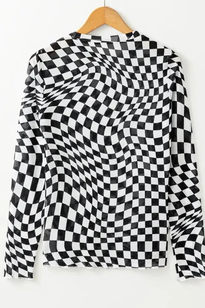 Checkered Mock Neck Long Sleeve Blouse - Update AvenueTrendsi100100397390327100100397390327d30a15c2 - af74 - 46aa - bd84 - 290a9d4dc9fd - MaxBlack