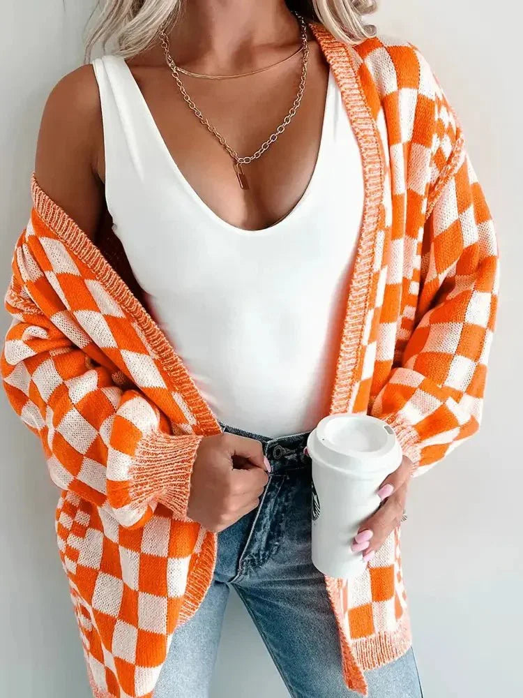 Checkered Pattern Open Front Cardigan - Update AvenueTrendsi1001003884011621001003884011621cd627a0 - d179 - 4b60 - 97b5 - 5196f912bc95 - Max - OriginTangerine