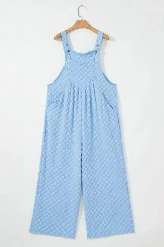 Checkered Pocketed Wide Leg Overalls - Update AvenueTrendsi10010046253236010010046253236048d10d8c - 92b7 - 4e16 - 9a2b - 5e4038f6ae3b - MaxLight Blue