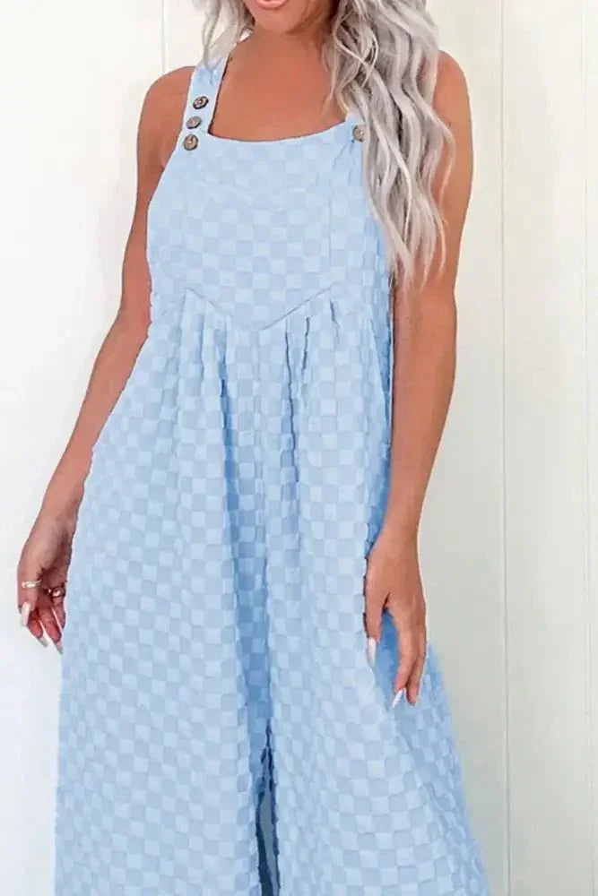 Checkered Pocketed Wide Leg Overalls - Update AvenueTrendsi10010046253236010010046253236086d79bd0 - 26ee - 4c2e - b82b - fc4649699734 - MaxLight Blue