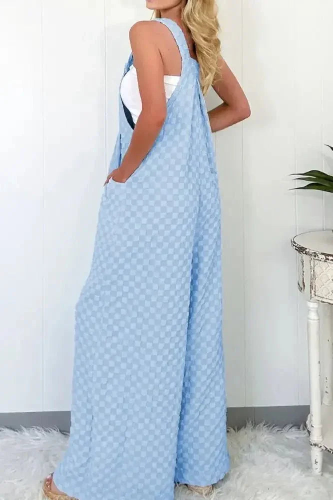 Checkered Pocketed Wide Leg Overalls - Update AvenueTrendsi100100462532360100100462532360bbb082b1 - 25a9 - 4336 - ac65 - 4ed004b656e3 - MaxLight Blue