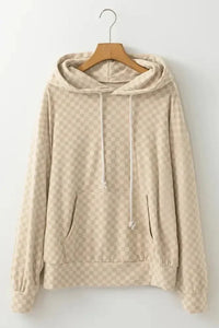 Checkered Print Kangaroo Pocket Drawstring Hoodie - Update AvenueTrendsi1001004111446331001004111446331e8a3eea - 4af2 - 47b7 - 981d - ebfa8e4e3ed6 - MaxKhaki