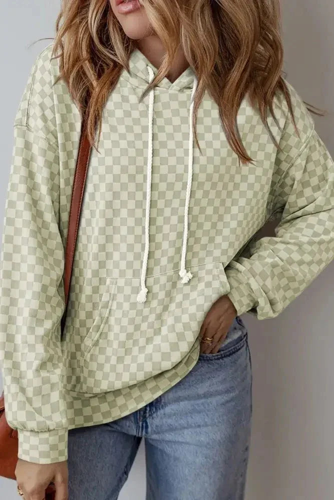 Checkered Print Kangaroo Pocket Drawstring Hoodie - Update AvenueTrendsi1001004111467011001004111467011fcdd397 - ab80 - 4d19 - 8891 - d014f1ccdb80 - MaxGum Leaf