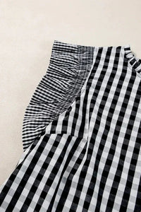 Checkered Ruffled Sleeve Frilled Neck Blouse - Update AvenueTrendsi100100089640944100100089640944576e1e4b - 3a74 - 4932 - a007 - d02577fafa94 - MaxBlack