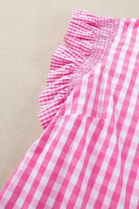 Checkered Ruffled Sleeve Frilled Neck Blouse - Update AvenueTrendsi100100089645502100100089645502febeb3b2 - 9dc0 - 41a2 - b30e - 7e9a26e1bab6 - MaxFuchsia Pink