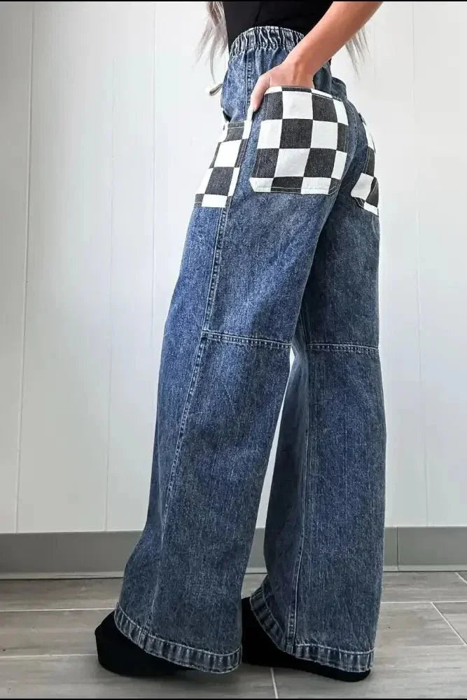 Checkered Wide Leg Jeans - Update AvenueTrendsi100100787801163100100787801163a4d59b1d - 23d3 - 47e0 - 9b52 - 03d0aae5a421 - MaxMedium