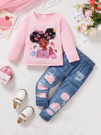 Children's Cartoon Graphic Top and Pants Set - Update AvenueKidsTrendsi10030019530148510030019530148587da3846 - 4325 - 406a - 8853 - f7b42c52a895 - MaxBlush Pink