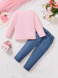Children's Cartoon Graphic Top and Pants Set - Update AvenueKidsTrendsi100300195301485100300195301485778780db - ef8f - 4738 - 803a - 749b10ce1731 - MaxBlush Pink
