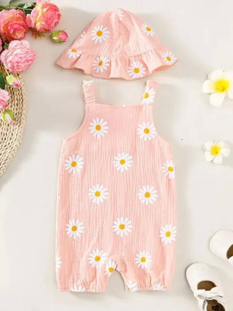 Children's Daisy Textured Wide Strap Romper and Hat Set - Update AvenueKidsTrendsi100300056701260100300056701260284d8410 - cca3 - 48d8 - a0bb - 826bacd295a6 - MaxWatermelon pink