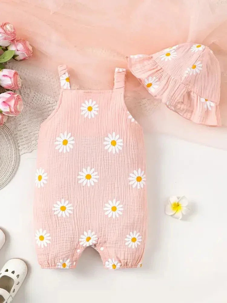 Children's Daisy Textured Wide Strap Romper and Hat Set - Update AvenueKidsTrendsi100300056701260100300056701260f4b780a1 - 3dbf - 4009 - 8b71 - 17555067002f - MaxWatermelon pink