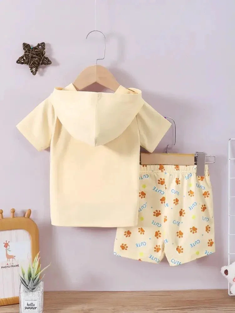 Children's Dog Short Sleeve Hoodie and Shorts Set - Update AvenueKidsTrendsi1003002946513411003002946513411e51746a - 8ad1 - 49c7 - ac37 - 765c14fa9649 - Max - OriginPastel Yellow