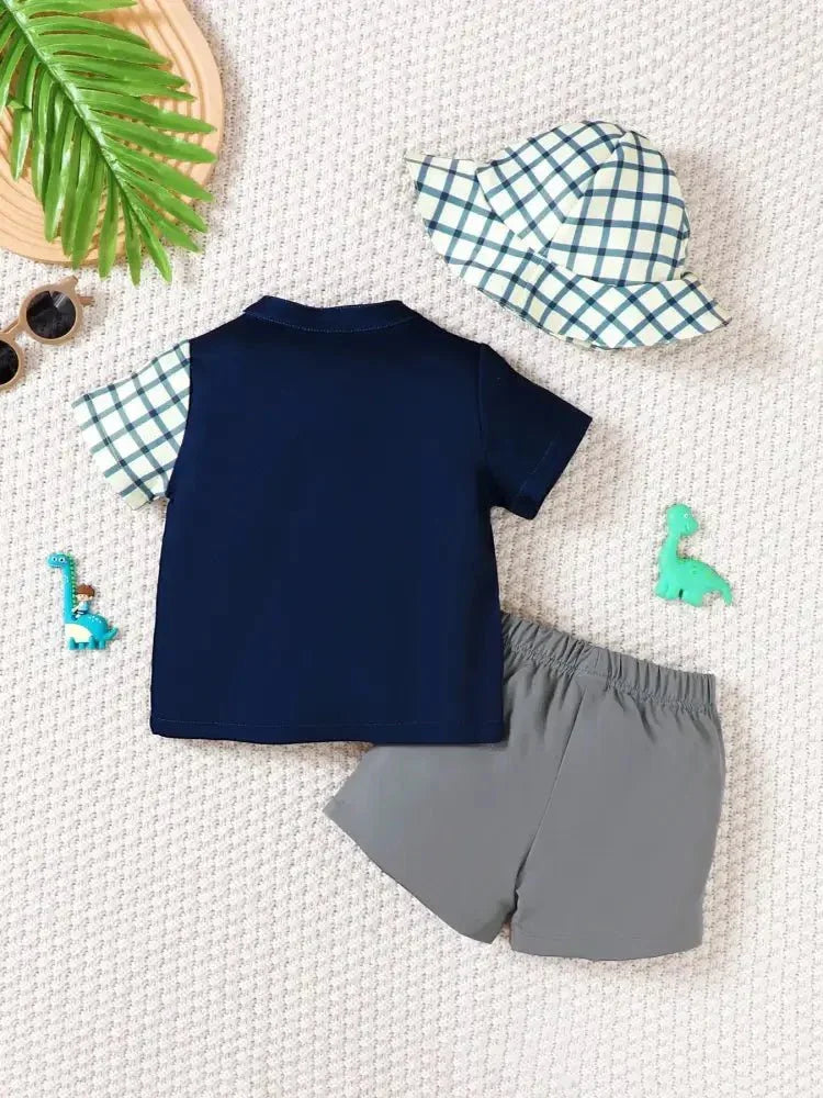 Children's Hat Dinosaur Plaid Button Up Top and Shorts 3 - Piece Set - Update AvenueKidsTrendsi10030013574183010030013574183001d5efa2 - cccd - 4ac7 - 816e - 2efacc306820 - Max - OriginDark Navy