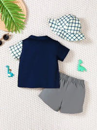 Children's Hat Dinosaur Plaid Button Up Top and Shorts 3 - Piece Set - Update AvenueKidsTrendsi10030013574183010030013574183001d5efa2 - cccd - 4ac7 - 816e - 2efacc306820 - Max - OriginDark Navy