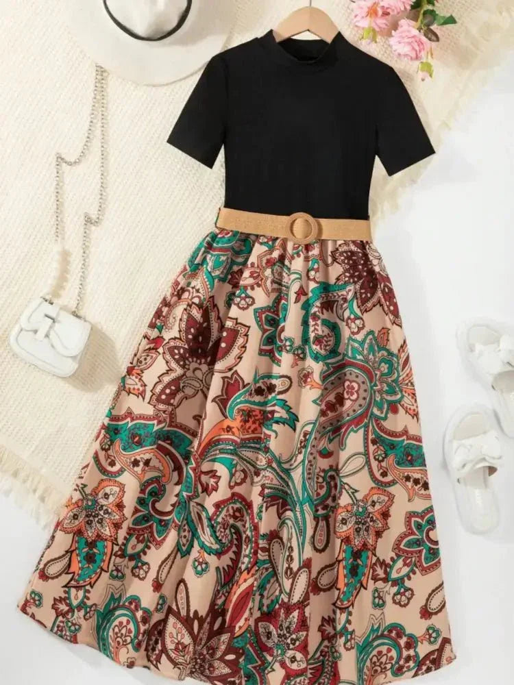Children's Printed Short Sleeve Dress - Update AvenueKidsTrendsi100100121421691100100121421691bf74248d954c40cab998bc55d30ec0fb - Max - OriginTan