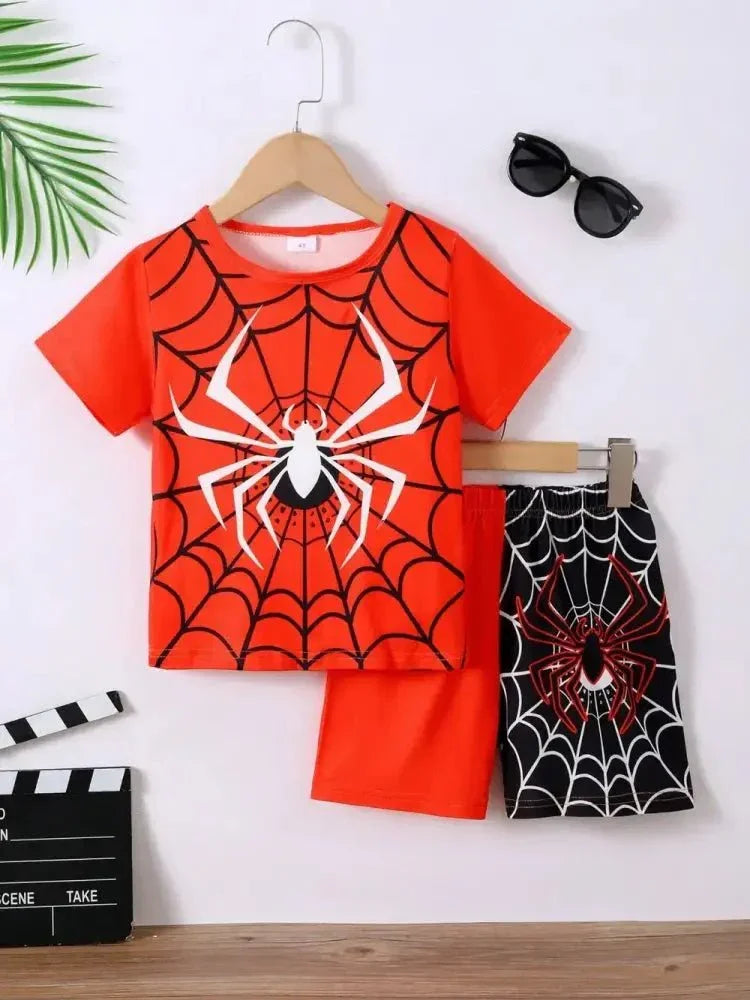 Children's Spider Round Neck Short Sleeve T-Shirt and Pants Set - Update AvenueHalloweenTrendsi100300189456522100300189456522574dc4b6 - be53 - 4cb0 - 85d6 - 8540bd5fa892 - MaxRed
