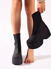 Chunky Platform Wedge Boots