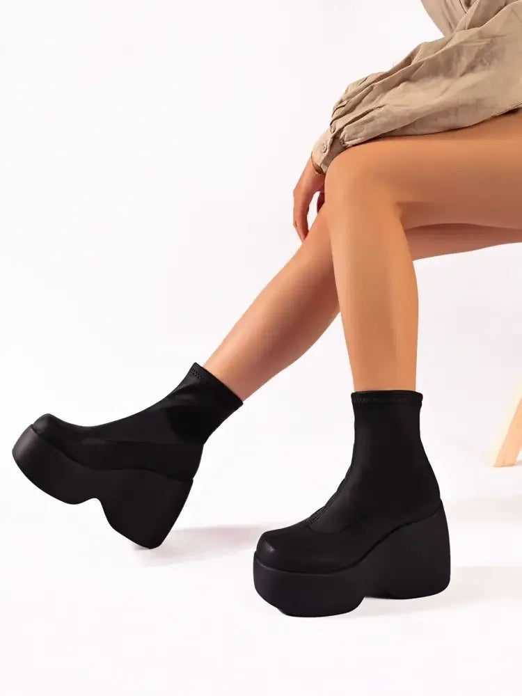 Chunky Platform Wedge Boots