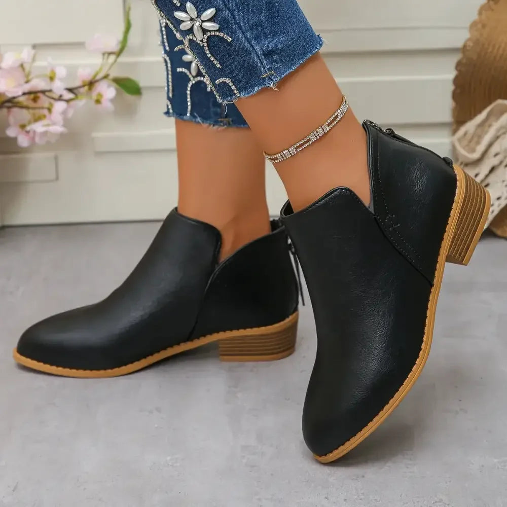 Classic Block Heel Ankle Boots