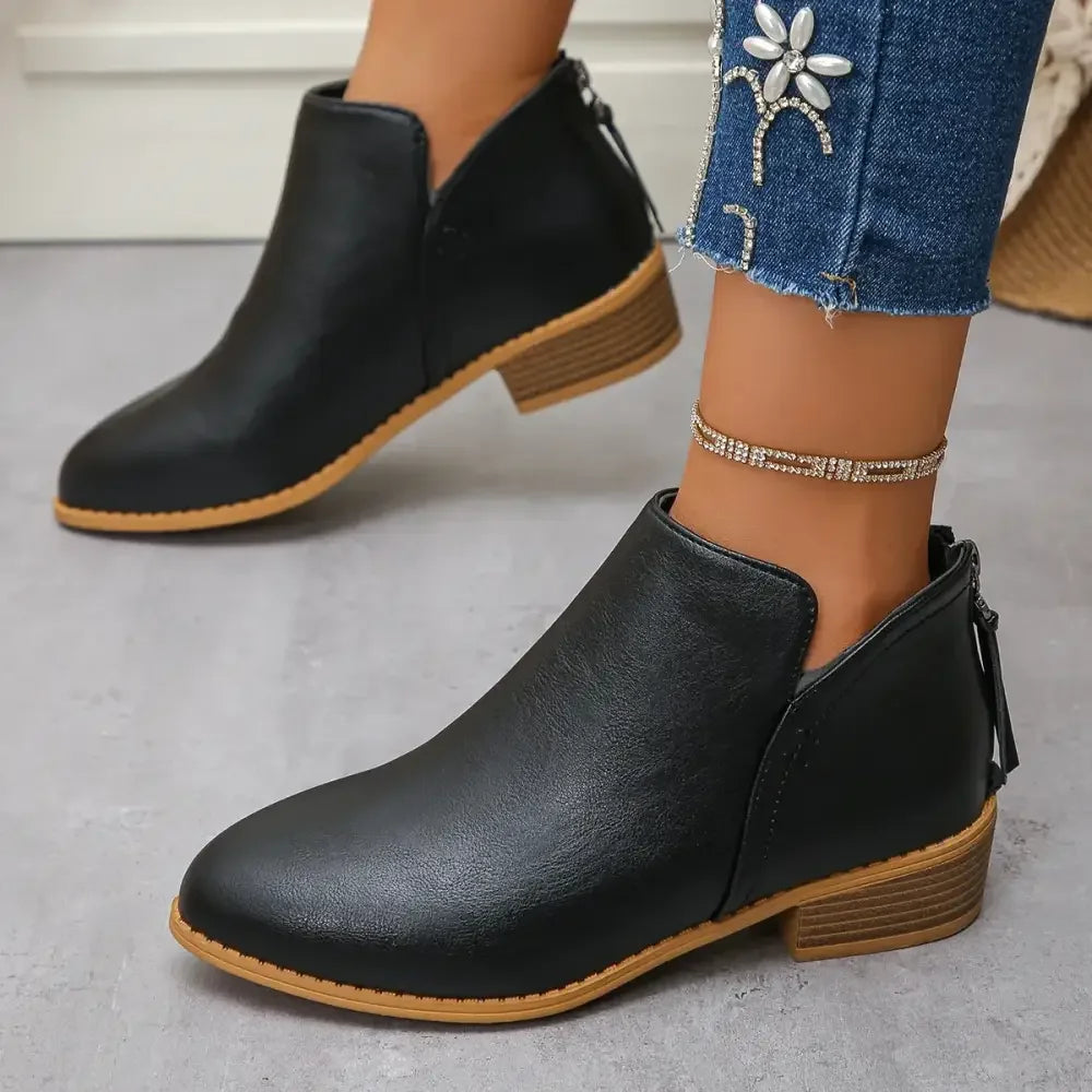 Classic Block Heel Ankle Boots