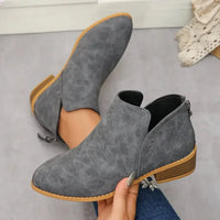 Classic Block Heel Ankle Boots - Update AvenueTrendsi100600525480537100600525480537Classic Block Heel Ankle BootsArmy Green