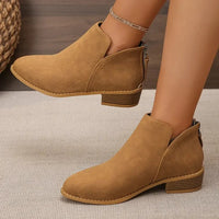 Classic Block Heel Ankle Boots - Update AvenueTrendsi100600525486982100600525486982Classic Block Heel Ankle BootsGrey