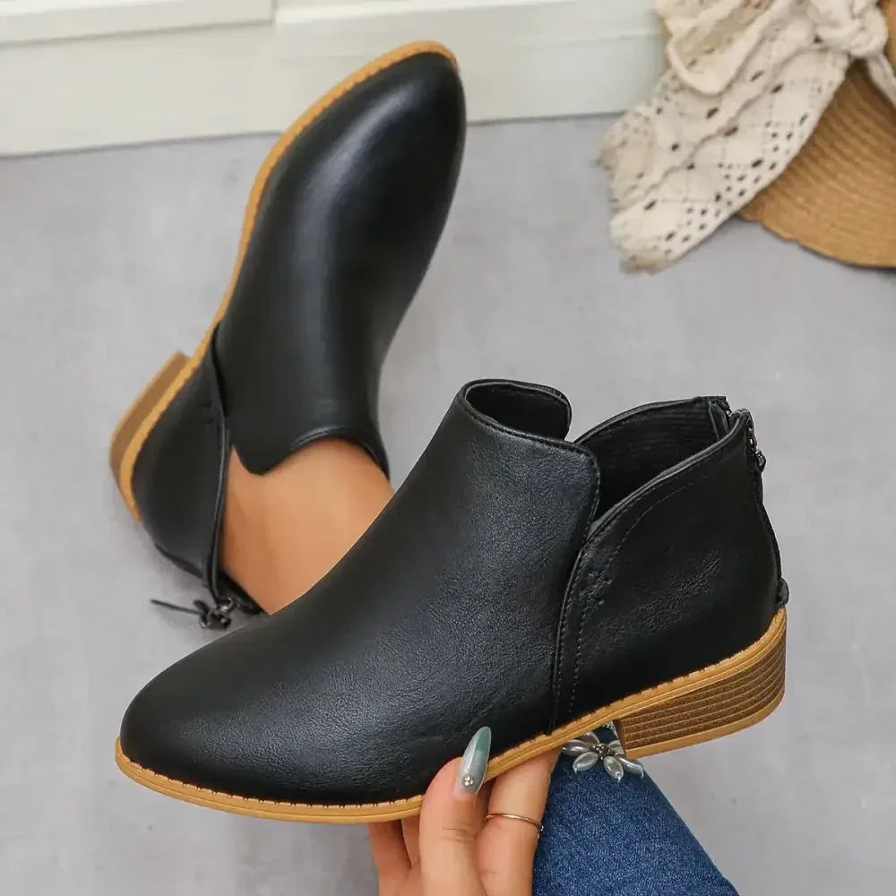 Classic Block Heel Ankle Boots - Update AvenueTrendsi100600525487868100600525487868Classic Block Heel Ankle BootsBlack