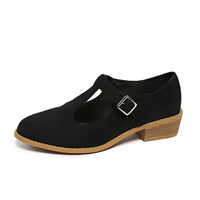 Classic Suede Block Heel Slip-Ons