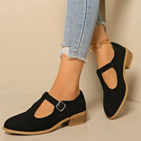 Classic Suede Block Heel Slip-Ons