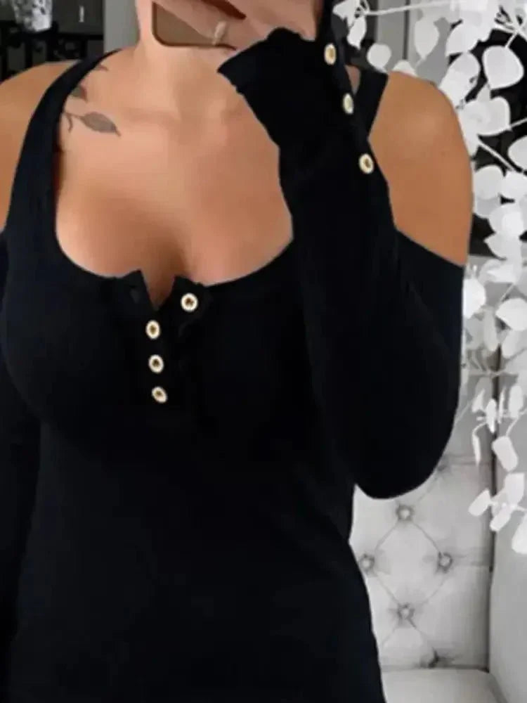 Cold Shoulder Ribbed Henley T-Shirt with Button Detail - Update AvenueT-ShirtsTrendsi100100127711188100100127711188300c7f47 - dbbe - 4717 - a786 - c7bc2468509f - Max - OriginBlack