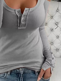 Cold Shoulder Ribbed Henley T-Shirt with Button Detail - Update AvenueT-ShirtsTrendsi100100127719806100100127719806fd243475 - 7a01 - 41d7 - 9d97 - 6a8803888be9 - Max - OriginGrey