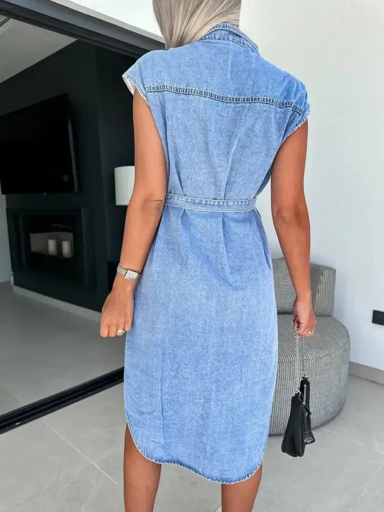 Collared Neck Cap Sleeve Denim Dress - Update AvenueDenim Dresses & SkirtsTrendsi1001007753930881001007753930881d5e7ad4 - 80de - 4a3a - b98c - 2e2006d92ec5 - MaxLight