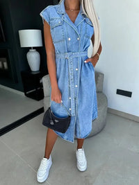 Collared Neck Cap Sleeve Denim Dress - Update AvenueDenim Dresses & SkirtsTrendsi10010077539308810010077539308867690dfe - ca9c - 4b26 - adb8 - e6fb84c5989e - MaxLight