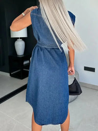 Collared Neck Cap Sleeve Denim Dress - Update AvenueDenim Dresses & SkirtsTrendsi100100775399120100100775399120f5891d9e - 81bb - 4336 - 9583 - 02cc213226aa - MaxDark