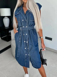 Collared Neck Cap Sleeve Denim Dress - Update AvenueDenim Dresses & SkirtsTrendsi10010077539912010010077539912073c64580 - 5639 - 4004 - b4cd - 524ddd099a1b - MaxDark