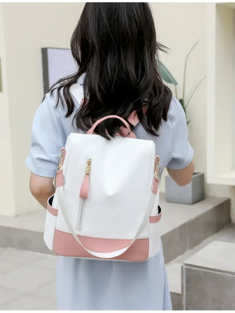 Color Block Convertible Backpack Bag