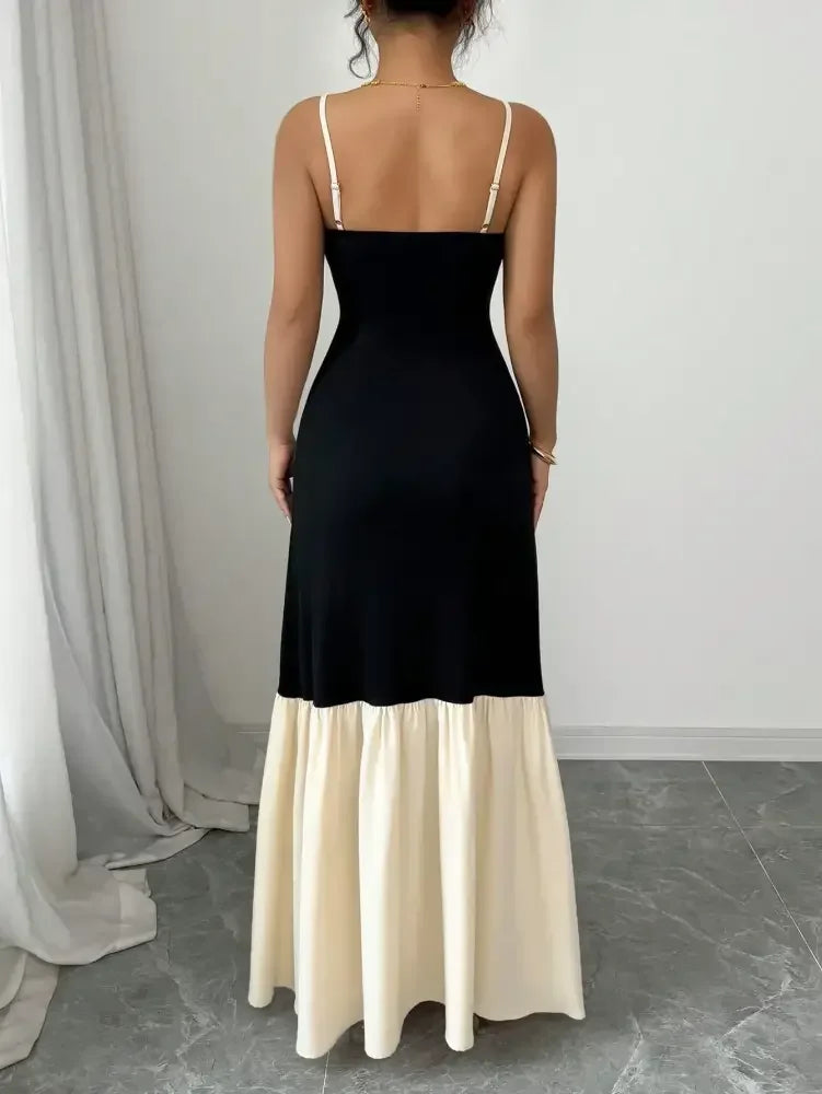 Color Block Maxi Cami Dress