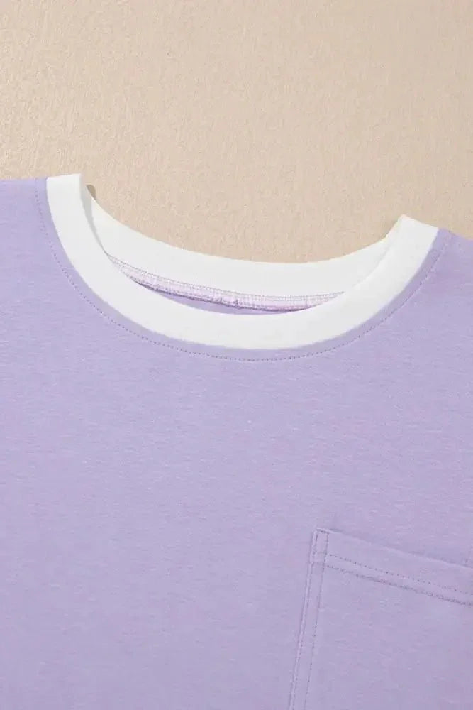 Color Block Patchwork Half Sleeve Oversized T Shirt - Update AvenueT-ShirtsTrendsi10010069132908610010069132908619bc519b - c754 - 4fad - a169 - f3d9d334d491 - Max - OriginLavender