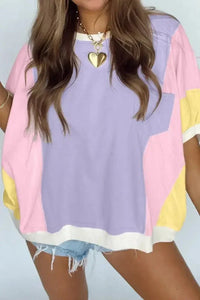 Color Block Patchwork Half Sleeve Oversized T Shirt - Update AvenueT-ShirtsTrendsi10010069132908610010069132908601a69deb - 21cf - 4d63 - b78f - dbe31a67f87f - Max - OriginLavender