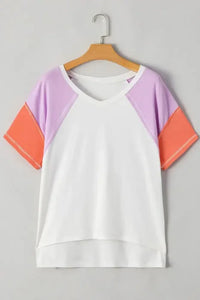 Color Block Patchwork V Neck Exposed Seam High Low T Shirt - Update AvenueT-ShirtsTrendsi100100778980960100100778980960d9c8afd5 - 19fb - 4321 - 8480 - d1b6da719b1f - Max - OriginWhite