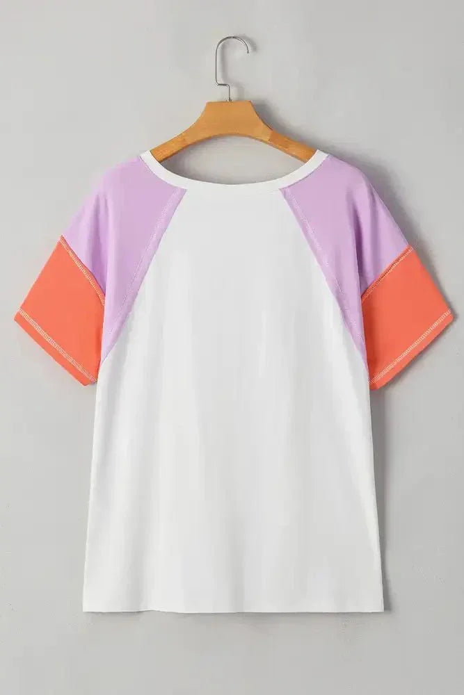 Color Block Patchwork V Neck Exposed Seam High Low T Shirt - Update AvenueT-ShirtsTrendsi10010077898096010010077898096050e2e993 - c6bd - 441d - b20e - f716ad6022fb - Max - OriginWhite