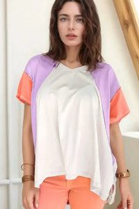 Color Block Patchwork V Neck Exposed Seam High Low T Shirt - Update AvenueT-ShirtsTrendsi100100778980960100100778980960114f61a9 - 5baf - 4e6e - 9f53 - ca13f0c0bfcb - Max - OriginWhite