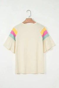 Color Block Stitched Sleeve Loose T Shirt - Update AvenueT-ShirtsTrendsi10010049180909210010049180909288625a61 - 2197 - 422b - bb76 - 38dbb6187a88 - Max - OriginCream